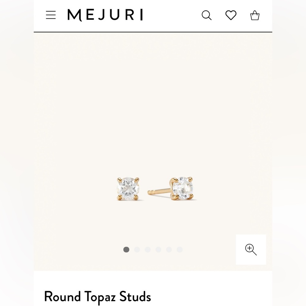Mejuri Round Topaz Studs